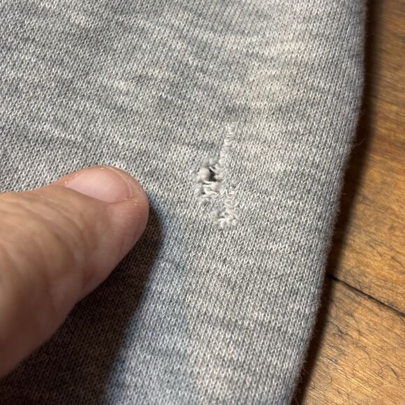 VTG Nike SWOOSH LOGO Cotton Sweat Shorts Black tag gray and black men's size L - Picture 11 of 11